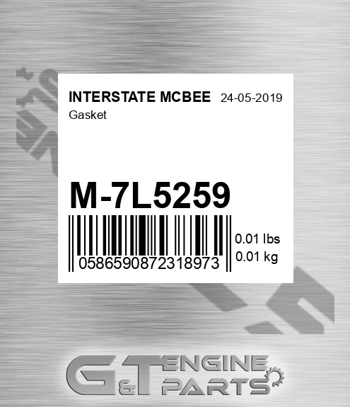 M-7L5259 Gasket for INTERSTATE MCBEE