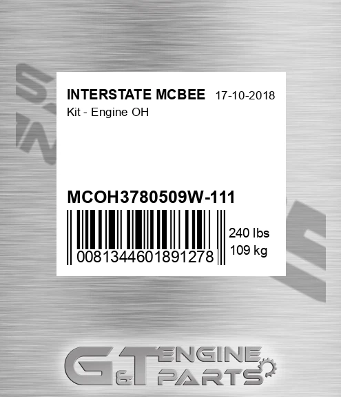 MCOH3780509W-111 Kit - Engine Oh