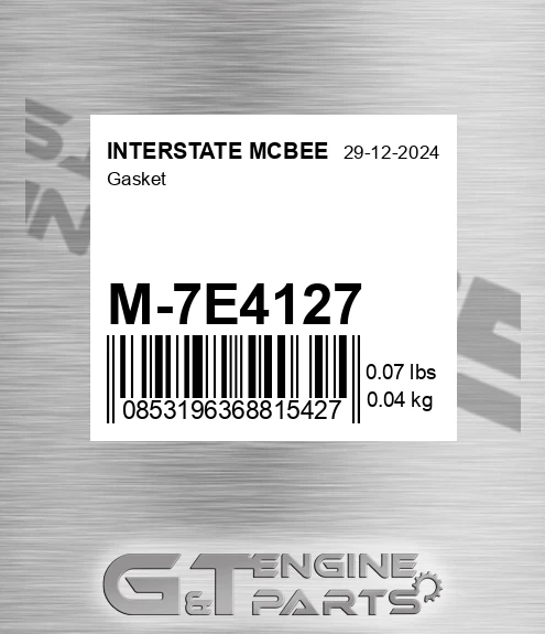 M-7E4127 Gasket for INTERSTATE MCBEE