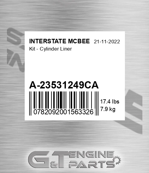 A-23531249CA Kit - Cylinder Liner