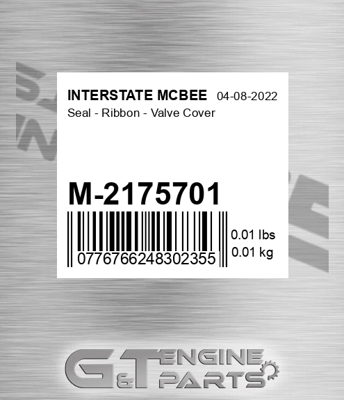 M-2175701 Seal - Ribbon - Valve Cover for INTERSTATE MCBEE