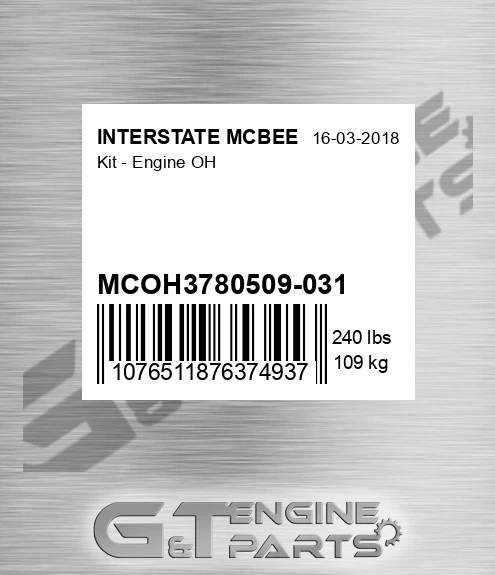 MCOH3780509-031 Kit - Engine Oh