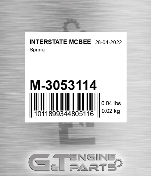 M-3053114 Spring for INTERSTATE MCBEE