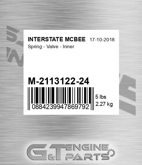 M-2113122-24 Spring - Valve - Inner for INTERSTATE MCBEE