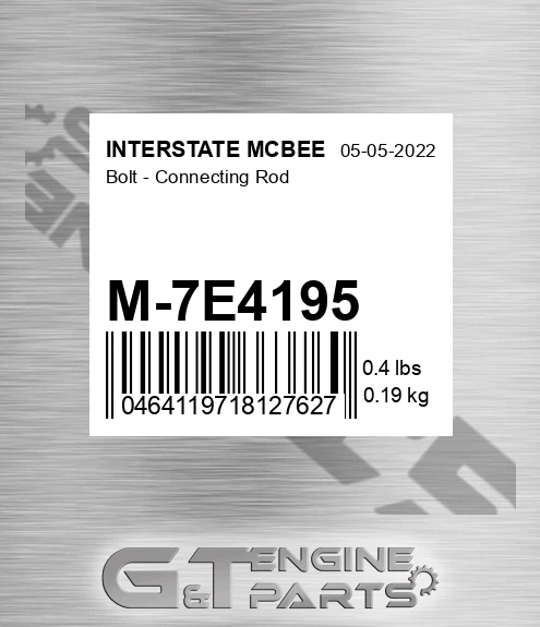 M-7E4195 Bolt - Connecting Rod for INTERSTATE MCBEE