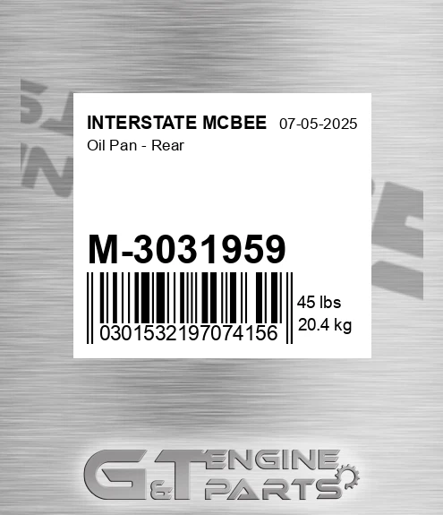 M-3031959 Oil Pan - Rear