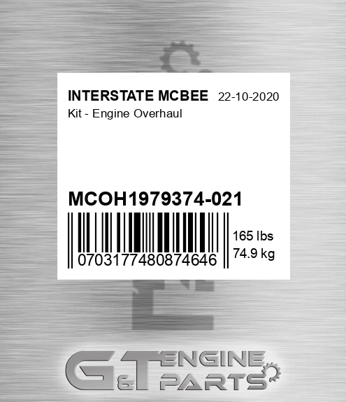 MCOH1979374-021 Kit - Engine Overhaul