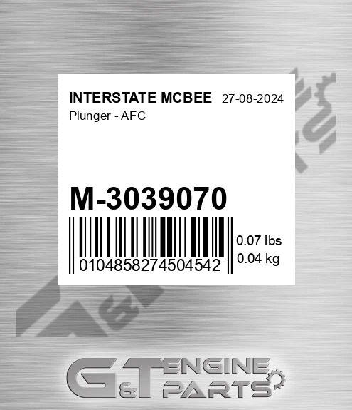 M-3039070 Plunger - Afc for INTERSTATE MCBEE