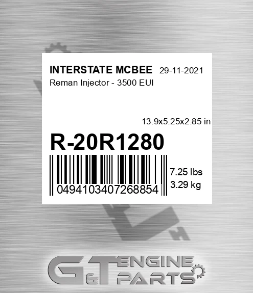 R-20R1280 Reman Injector - 3500 Eui for INTERSTATE MCBEE