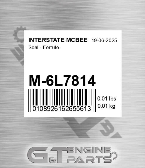 M-6L7814 Seal - Ferrule for INTERSTATE MCBEE