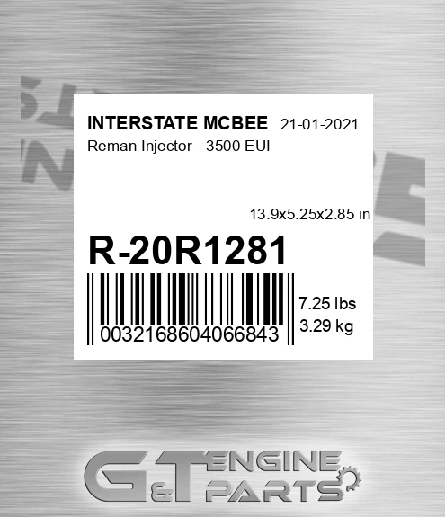 R-20R1281 Reman Injector - 3500 Eui for INTERSTATE MCBEE