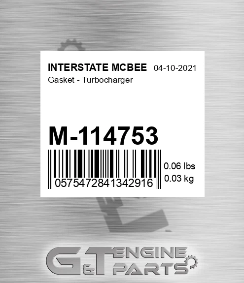 M-114753 Gasket - Turbocharger