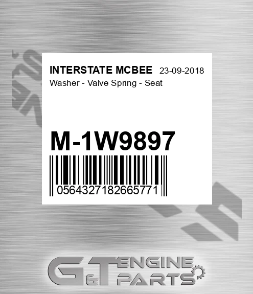 M-1W9897 Washer - Valve Spring - Seat for INTERSTATE MCBEE