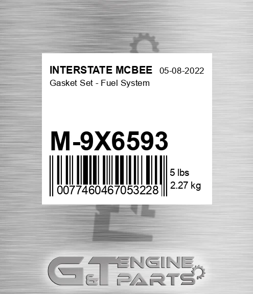 M-9X6593 Gasket Set - Fuel System for INTERSTATE MCBEE