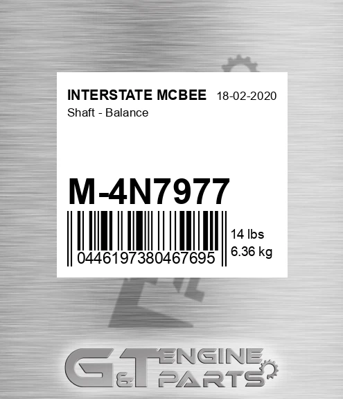 M-4N7977 Shaft - Balance for INTERSTATE MCBEE