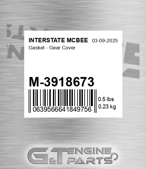 M-3918673 Gasket - Gear Cover