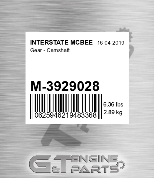 M-3929028 Gear - Camshaft