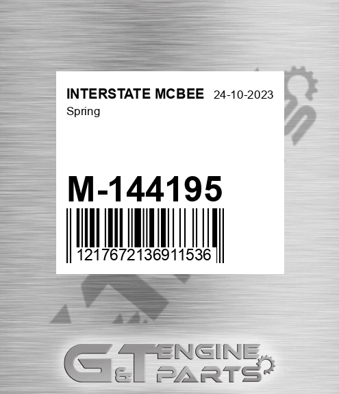 M-144195 Spring for INTERSTATE MCBEE