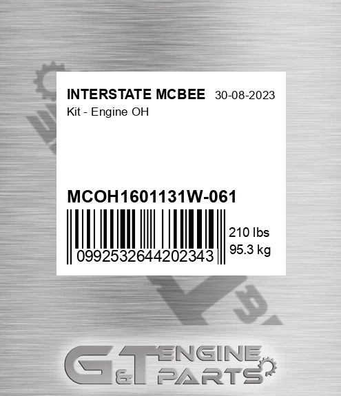 MCOH1601131W-061 Kit - Engine Oh