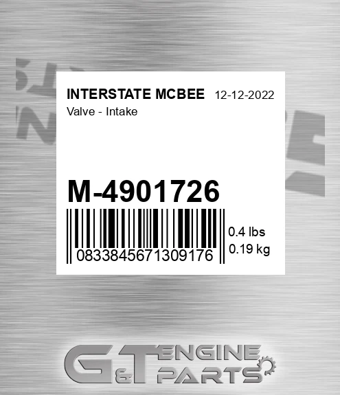 M-4901726 Valve - Intake for INTERSTATE MCBEE
