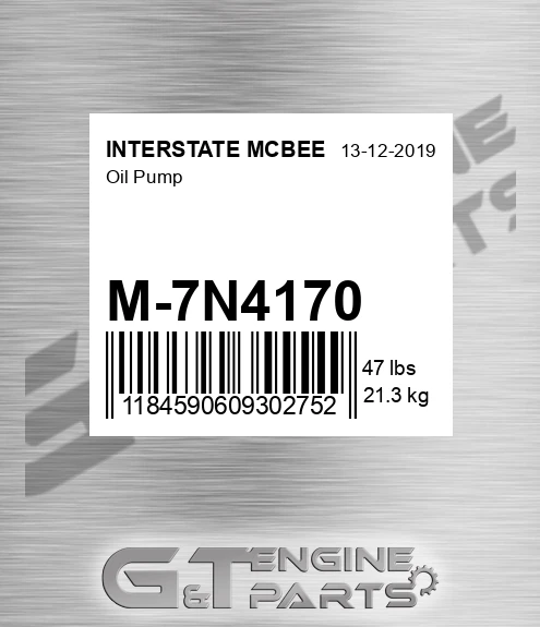 M-7N4170 Oil Pump for INTERSTATE MCBEE