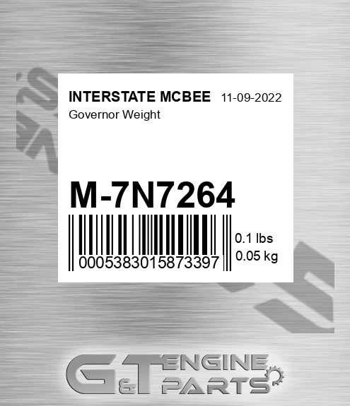 M-7N7264 Governor Weight for INTERSTATE MCBEE