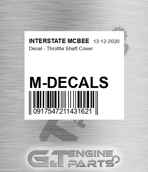 M-DECALS Decal - Throttle Shaft Cover for INTERSTATE MCBEE