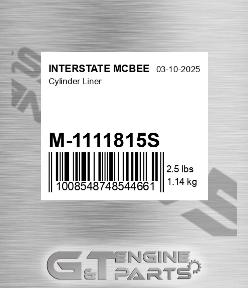 M-1111815S Cylinder Liner for INTERSTATE MCBEE