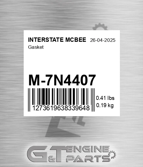 M-7N4407 Gasket for INTERSTATE MCBEE