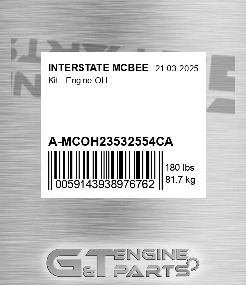 A-MCOH23532554CA Kit - Engine Oh for INTERSTATE MCBEE