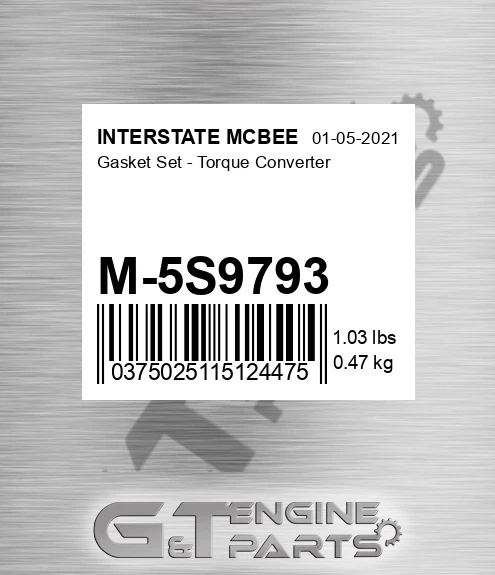 M-5S9793 Gasket Set - Torque Converter for INTERSTATE MCBEE
