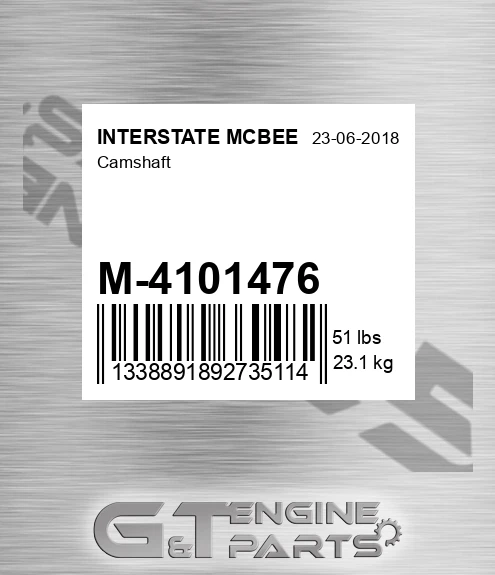 M-4101476 Camshaft for INTERSTATE MCBEE