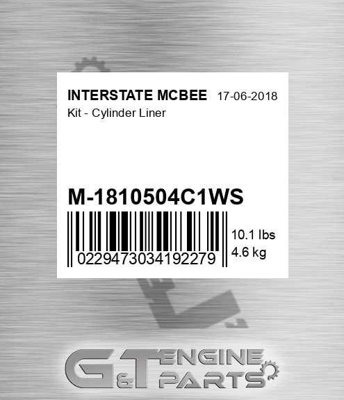M-1810504C1WS Kit - Cylinder Liner