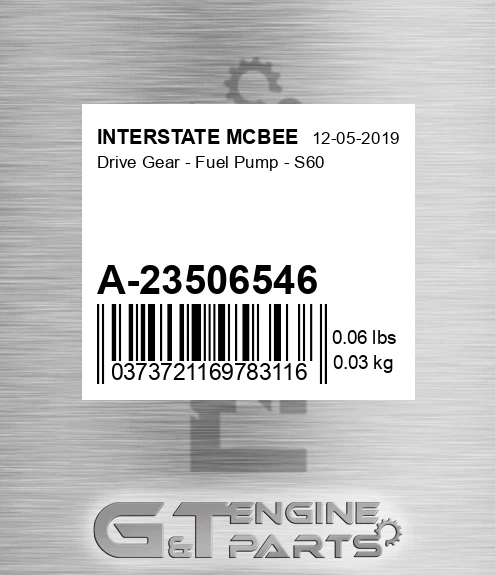 A-23506546 Drive Gear - Fuel Pump - S60
