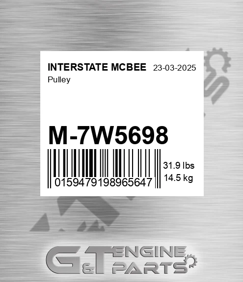 M-7W5698 Pulley for INTERSTATE MCBEE