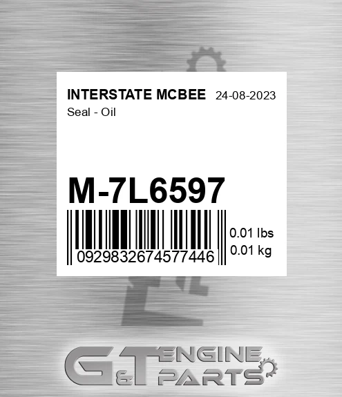 M-7L6597 Seal - Oil for INTERSTATE MCBEE