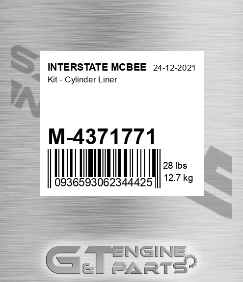 M-4371771 Kit - Cylinder Liner for INTERSTATE MCBEE