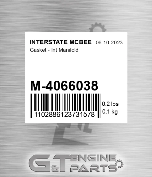 M-4066038 Gasket - Int Manifold
