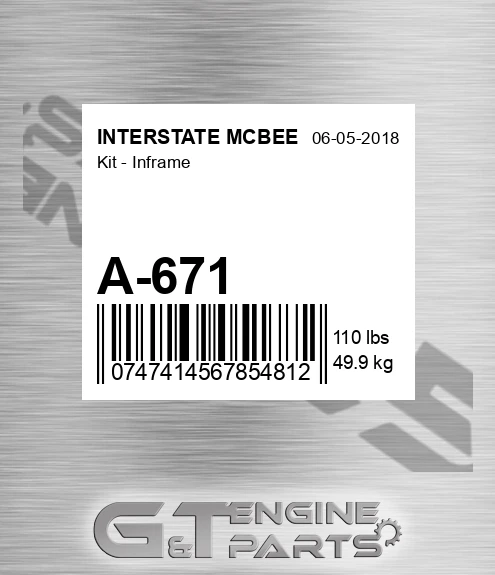 A-671 Kit - Inframe