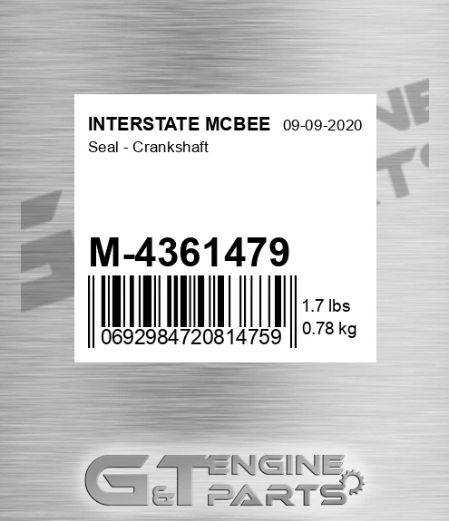 M-4361479 Seal - Crankshaft for INTERSTATE MCBEE
