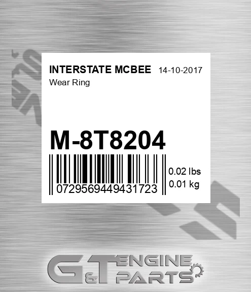 M-8T8204 Wear Ring for INTERSTATE MCBEE