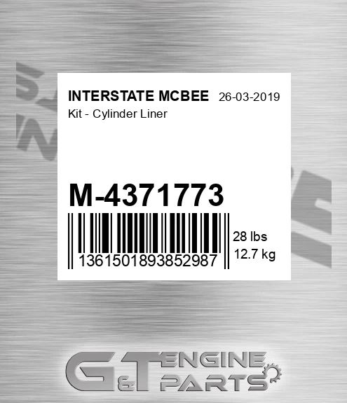 M-4371773 Kit - Cylinder Liner for INTERSTATE MCBEE