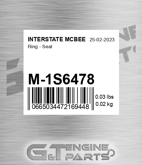 M-1S6478 Ring - Seal for INTERSTATE MCBEE