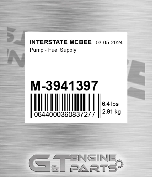 M-3941397 Pump - Fuel Supply for INTERSTATE MCBEE