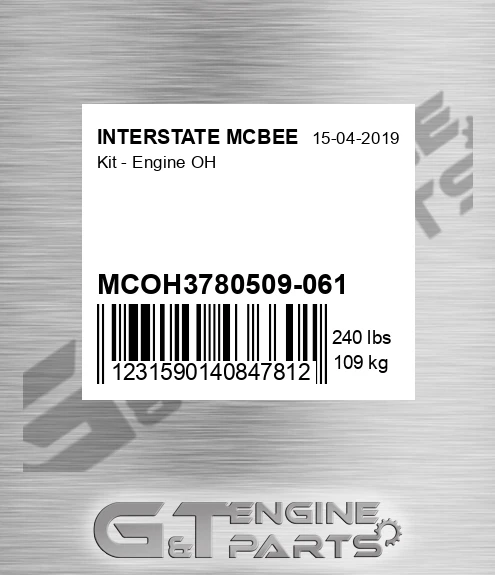 MCOH3780509-061 Kit - Engine Oh