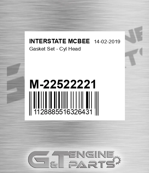 M-22522221 Gasket Set - Cyl Head