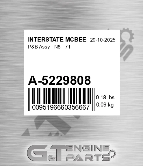 A-5229808 P&b Assy - N8 - 71