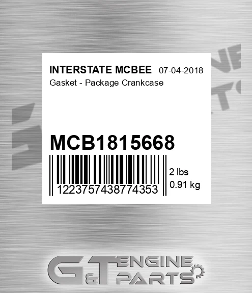 MCB1815668 INTERSTATE MCBEE Gasket - Package Crankcase
