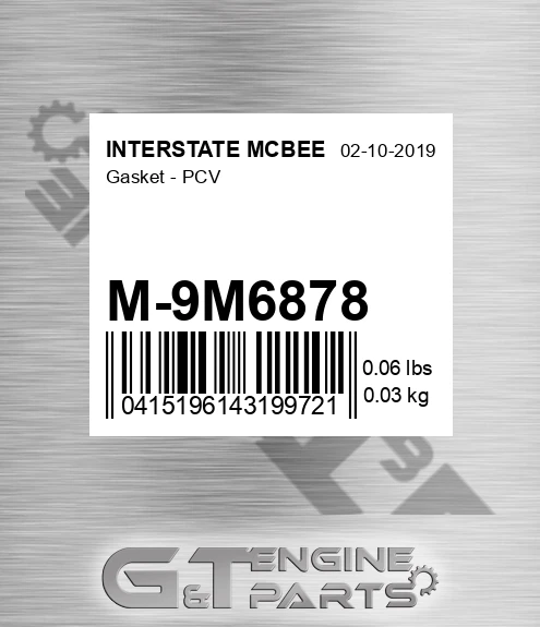 M-9M6878 Gasket - Pcv for INTERSTATE MCBEE