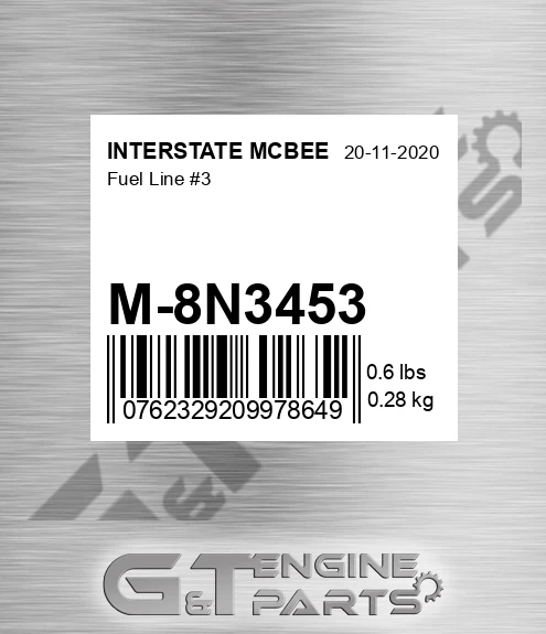 M-8N3453 Fuel Line #3 for INTERSTATE MCBEE